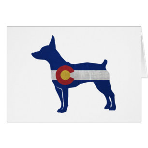 Rat Terrier Dog Breed Geo Silhouette Colorado Card