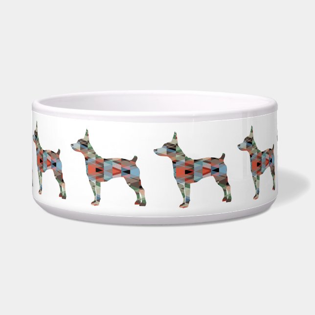 Rat Terrier Dog Breed Geo Silhouette Plaid (Front)