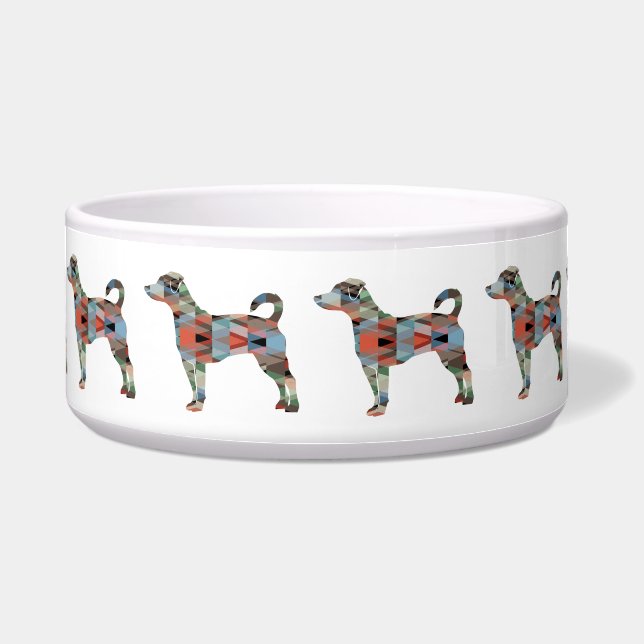 Rat Terrier Dog Breed Geo Silhouette Plaid (Front)