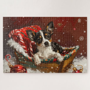 Rat Terrier Dog Christmas Festive Jigsaw Puzzle