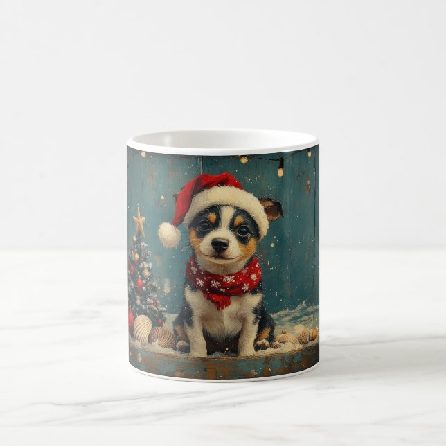 Rat Terrier Dog Christmas Vintage Beach  Coffee Mug (Center)