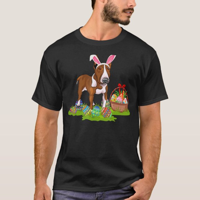 Rat Terrier Dog Easter Egg Hunting Bunny Rat Terri T-Shirt (Front)
