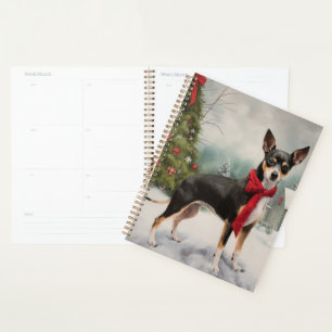 Rat Terrier Dog in Snow Christmas Planner