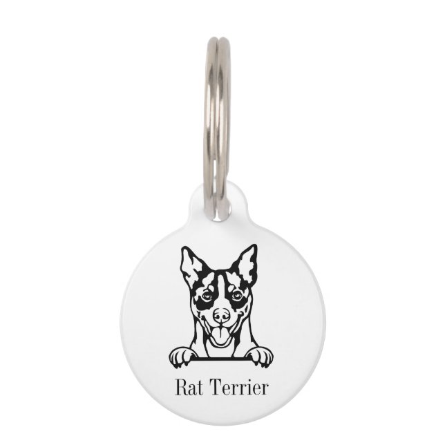 Rat Terrier dog personalised name tag (Front)