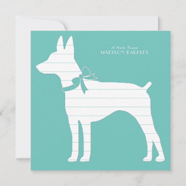 Rat Terrier Dog Puppy Thank You Card (Front)