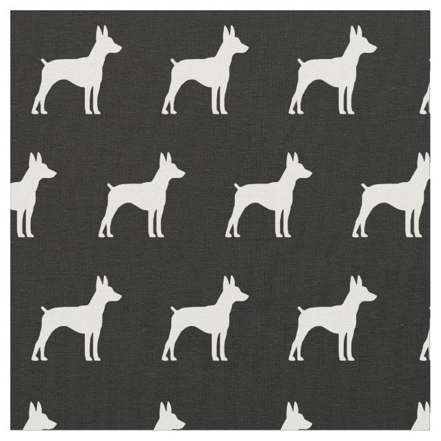 Rat Terrier Dog Silhouette Pet Fabric (Close Up)