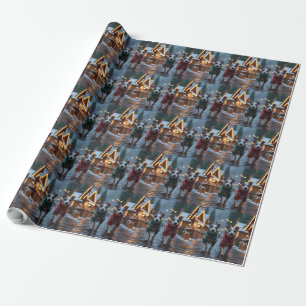 Rat Terrier Dogs Christmas Snow Holiday Wrapping Paper