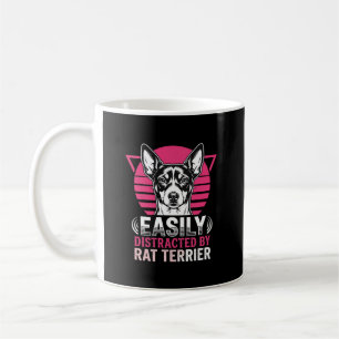 Rat Terrier Easily Distracted Retro Dog Coffee Mug