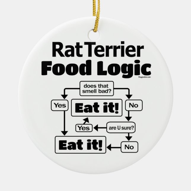 Rat Terrier Food Logic Ceramic Ornament (Front)