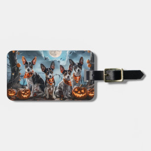 Rat Terrier Halloween Spooky Luggage Tag