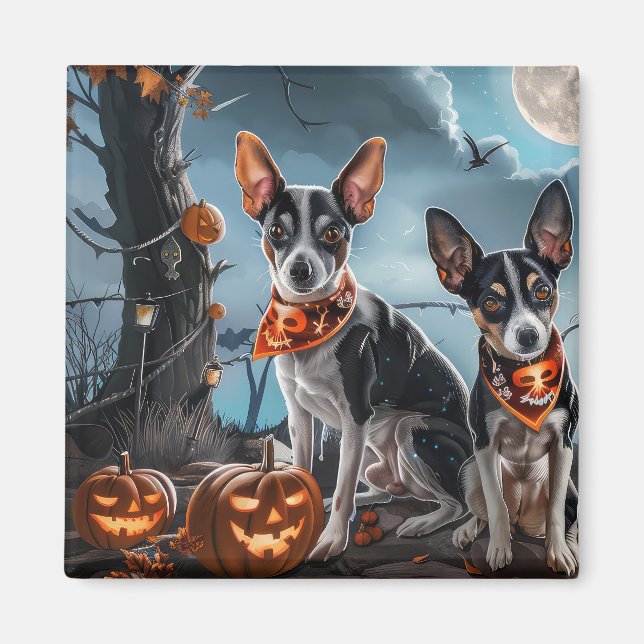 Rat Terrier Halloween Spooky  Magnet (Front)