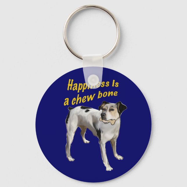 rat terrier happiness key ring (Front)