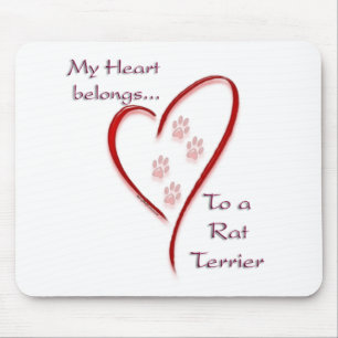 Rat Terrier Heart Belongs Mouse Pad
