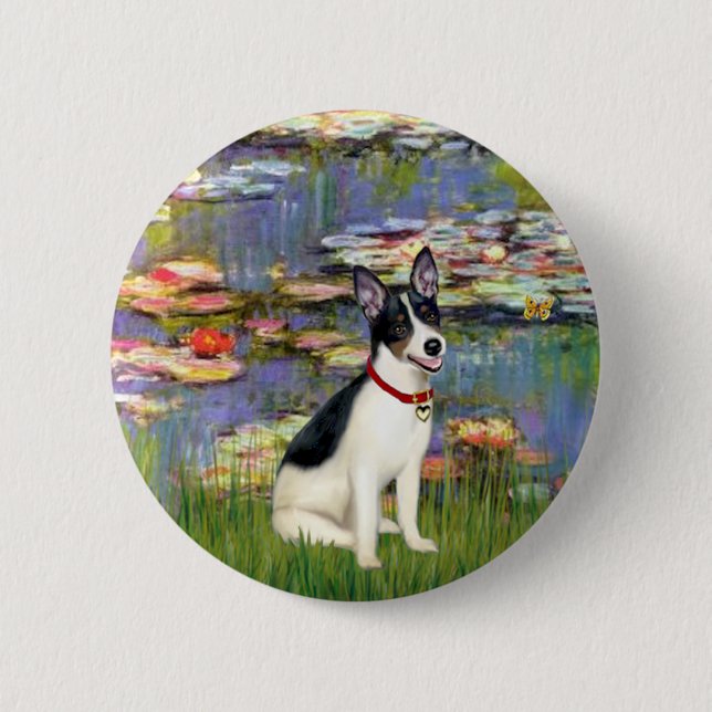 Rat Terrier - Lilies 2 6 Cm Round Badge (Front)