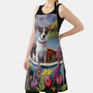 Rat Terrier on a Paddle: A Scenic Adventure Apron