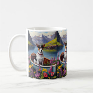 Rat Terrier on a Paddle: A Scenic Adventure Coffee Mug