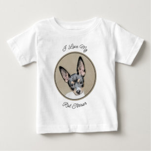 Rat Terrier Painting - Cute Original Dog Art Baby T-Shirt