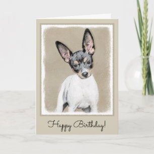 Rat Terrier Painting - Cute Original Dog Art Card