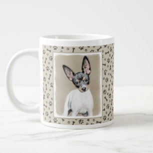 Rat Terrier Painting - Cute Original Dog Art Large Coffee Mug