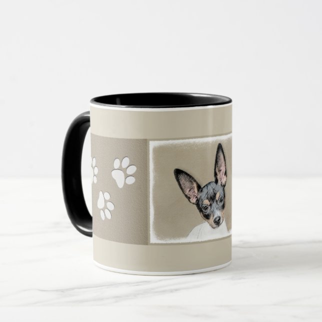 Rat Terrier Painting - Cute Original Dog Art Mug (Front Left)