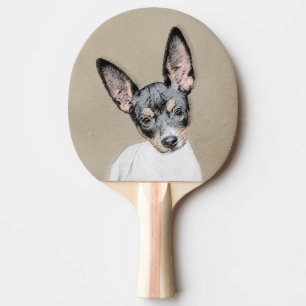 Rat Terrier Painting - Cute Original Dog Art Ping Pong Paddle