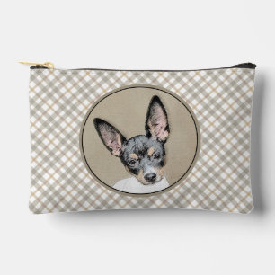 Rat Terrier Painting Tri Colour Original Dog Art Accessory Pouch