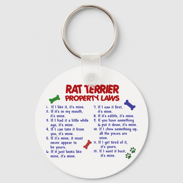 RAT TERRIER Property Laws 2 Key Ring (Front)
