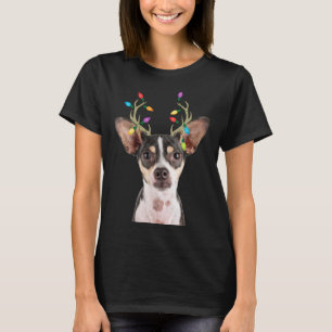 Rat Terrier Reindeer Christmas Dog T-Shirt