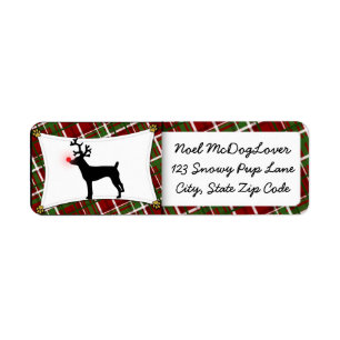 Rat Terrier Reindeer Christmas Return Address Label