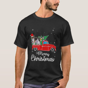 Rat Terrier Ride Red Truck Christmas T-Shirt
