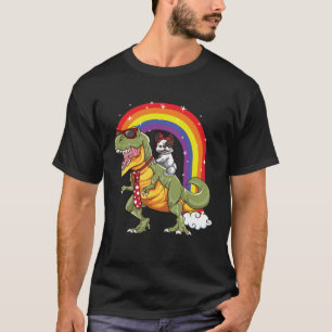 Rat Terrier Riding Rex Dinosaur Dog  Kids Girls Bo T-Shirt