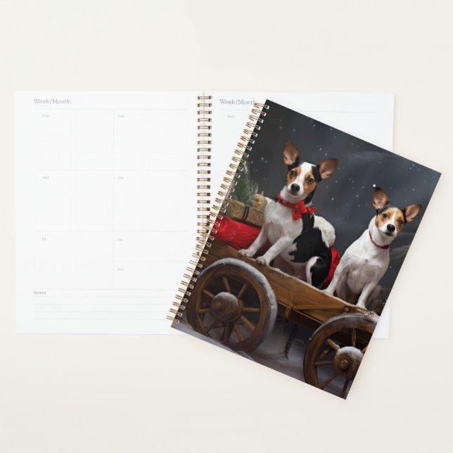 Rat Terrier Snowy Sleigh Christmas Decor Planner (Display)