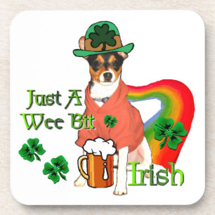 Rat Terrier St Patricks Coaster