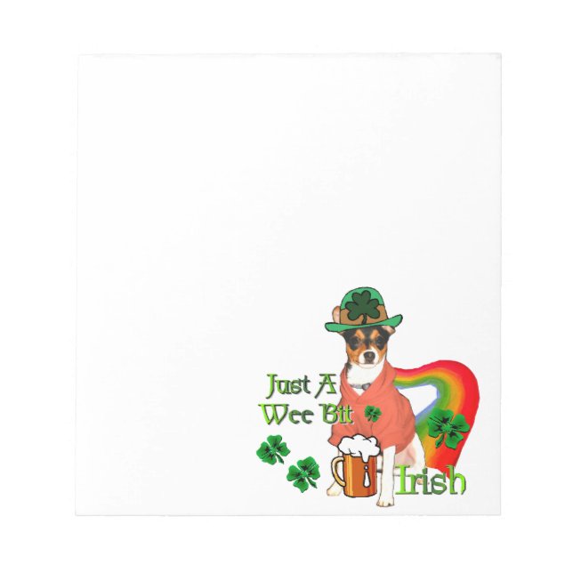 Rat Terrier St Patricks Notepad (Front)