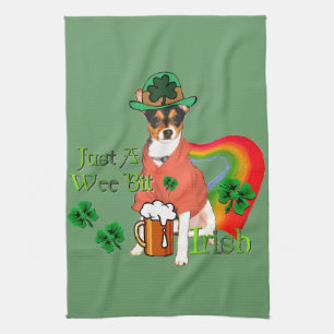 Rat Terrier St Patricks Tea Towel