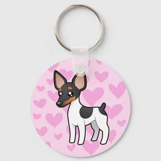Rat Terrier / Toy Fox Terrier Love Key Ring (Front)