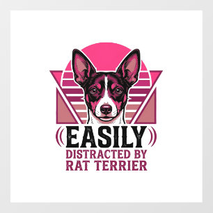Rat Terrier Vintage Easily Distracted Dog Shirt De
