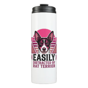 Rat Terrier Vintage Easily Distracted Dog Shirt De Thermal Tumbler