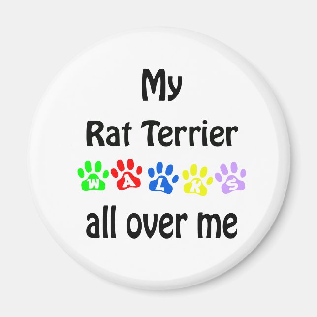 Rat Terrier Walks Design Magnet (Front)