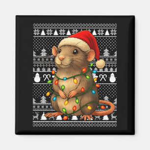 Rat Ugly Christmas Santa Costume Family Xmas Women Magnet