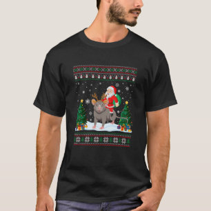 Rat Ugly Christmas Sweater Funny Santa Claus Ridin