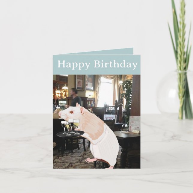 Rat Waiter surreal Editable Card (Front)