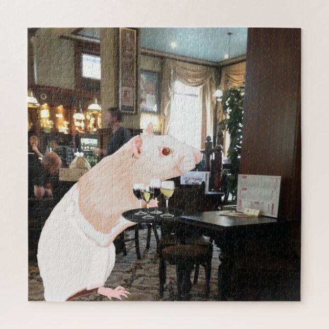 Rat Waiter surreal Jigsaw Puzzle (Vertical)