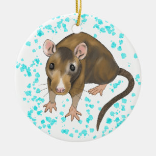 Rat Watercolour Ceramic Ornament
