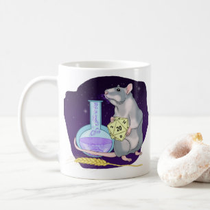 Rat with a magic potion. Starry sky. D20 Coffee Mug