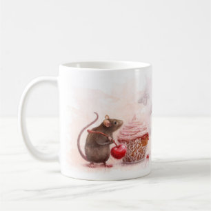 Rat with cupcake coffee mug