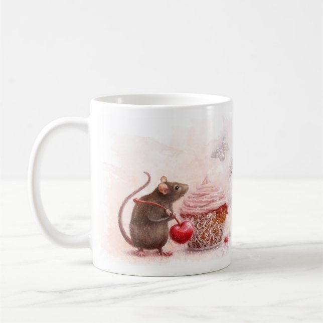 Rat with cupcake coffee mug (Left)