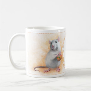 Rat with flowers coffee mug