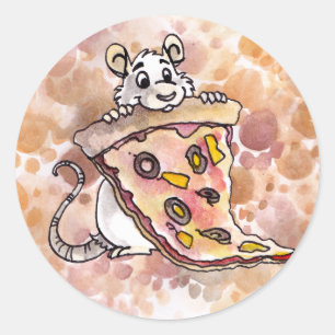 Rat with Pizza Stickers