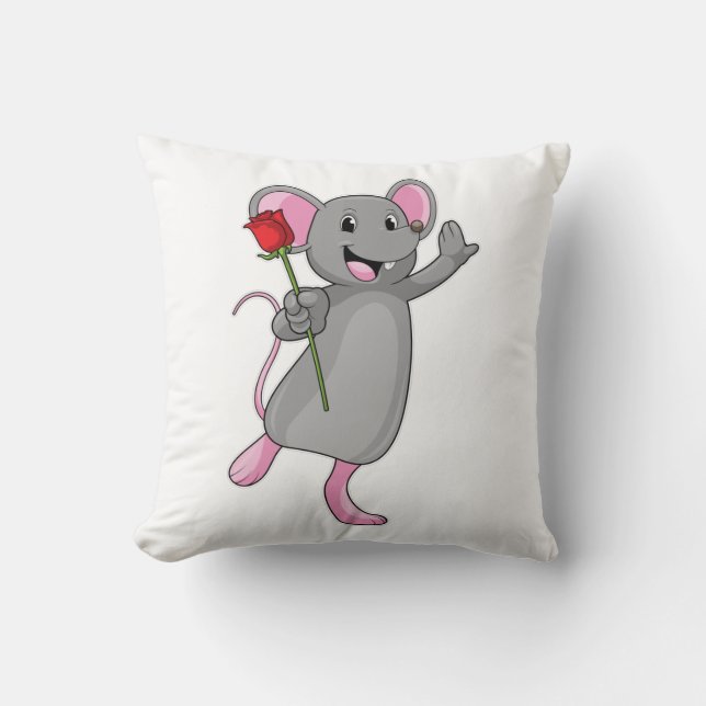 Rat with Rose Flower Cushion (Front)